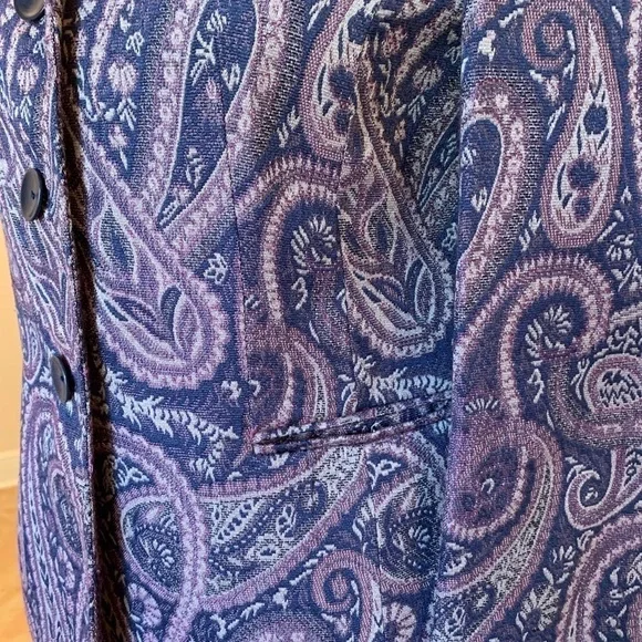 paisley brocade jacquard jacket hourglass blazer jewel toned workwear to evening - Picture 3 of 6